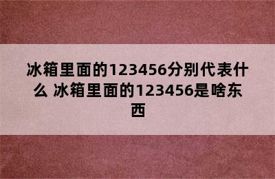 冰箱里面的123456分别代表什么 冰箱里面的123456是啥东西